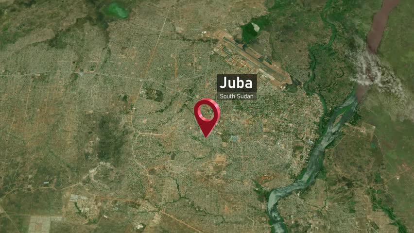 Juba City Map Zoom (South Sudan) from Space to Earth