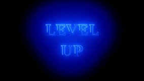  level up Glowing neon text animation. Animated neon level up  text on Black background ,  - Powered by Shutterstock - Get 15% off with code: PIKWIZARD15