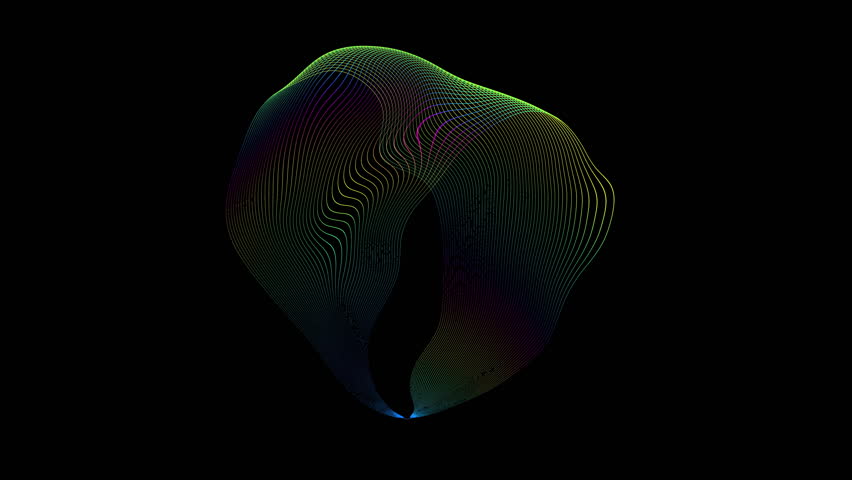 Looped distortion waves on abstract sphere of particles. Digital data splash of spherical point array. Futuristic glitch UI element