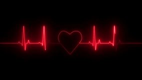 Neon Digital Heartbeat Plus Animation, heart rate monitor electrocardiogram EKG or ECG looping background.	
 - Powered by Shutterstock - Get 15% off with code: PIKWIZARD15