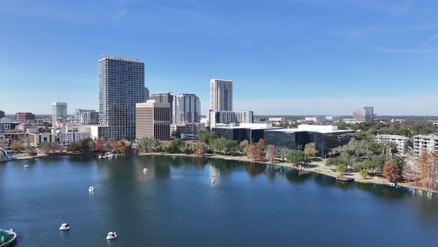 Orlando Skyline At Orlando Florida United States. Bird Eye View Of Stunning Iconic Recreational Park Of The City. Town Sky Background Backgrounds Urban. Outdoor Backgrounds Famous. Orlando Florida.