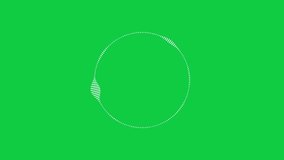 Animated circular audio visualizer with a white dotted waveform on a green screen background. Perfect for music videos, sound editing, and dynamic visual effects - Powered by Shutterstock - Get 15% off with code: PIKWIZARD15