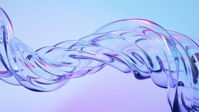 Abstract wave loop animation. 3D rendered background, flowing, fluid, twisted shapes with a glass and iridescent texture. Smooth gradient in light colors. Elegant live wallpaper and animated footage - Powered by Shutterstock - Get 15% off with code: PIKWIZARD15