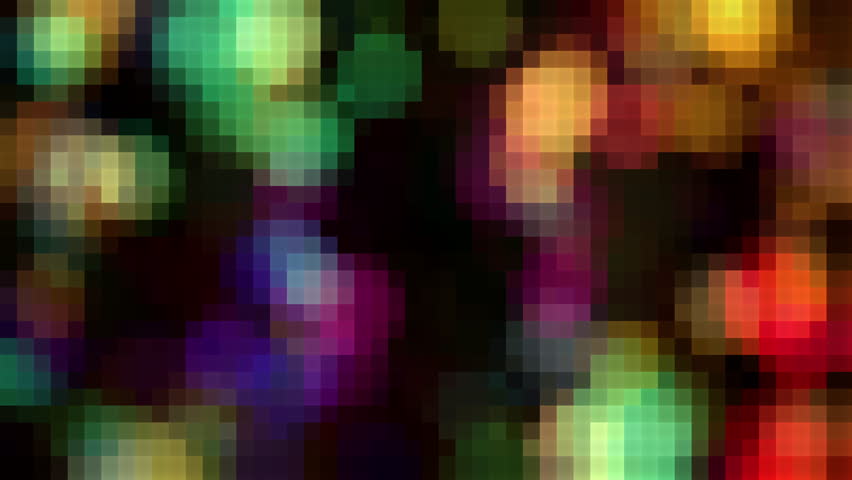Geometric Abstract Pixels Rainbow motion Background. Multicolored Shapes Animation, 4k