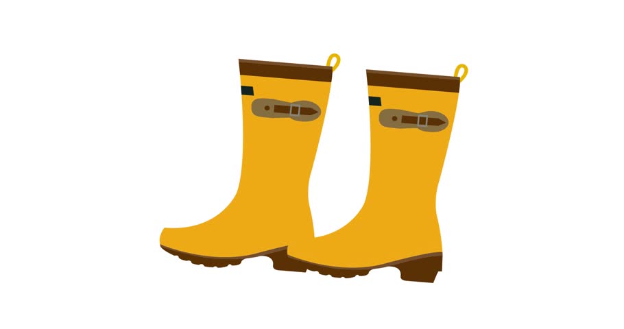 A motion clip featuring a pair of gumboots, commonly used for protection against wet or muddy conditions in various outdoor and industrial environments.

