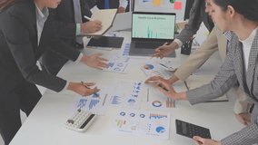 Financial analysis report meeting in office Business finance, accounting, banking, business teamwork creative asian business conference team - Powered by Shutterstock - Get 15% off with code: PIKWIZARD15