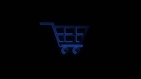 Neon shopping cart icon. Glowing neon trolley basket sign,cart, shopping neon.Shopping cart sign icon. Online buying symbol.	 - Powered by Shutterstock - Get 15% off with code: PIKWIZARD15