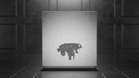 Concept of rare earth metals, chemical element. Blockchain technology. Data block. Metal block rises and rotates from its cell. Template for your design on metal cube. - Powered by Shutterstock - Get 15% off with code: PIKWIZARD15