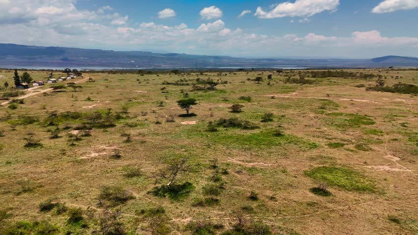 Kenyan plains and deserts drone view