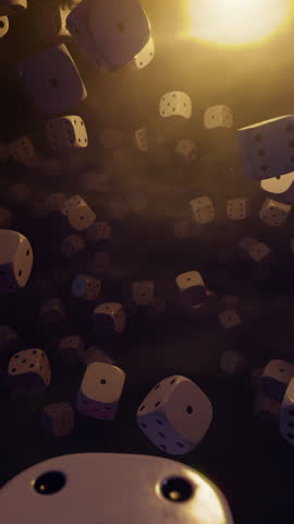 Falling Dice In The Air is motion footage for documentary films and gambling cinematic in bet on luck scene. Also good background for scene and titles, logos.