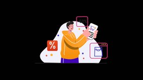 Young man in orange hoodie shopping online with discounts - Powered by Shutterstock - Get 15% off with code: PIKWIZARD15