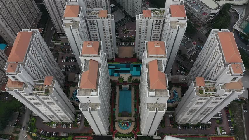View of downtown Jakarta, the central business district with skyscrapers in Jakarta