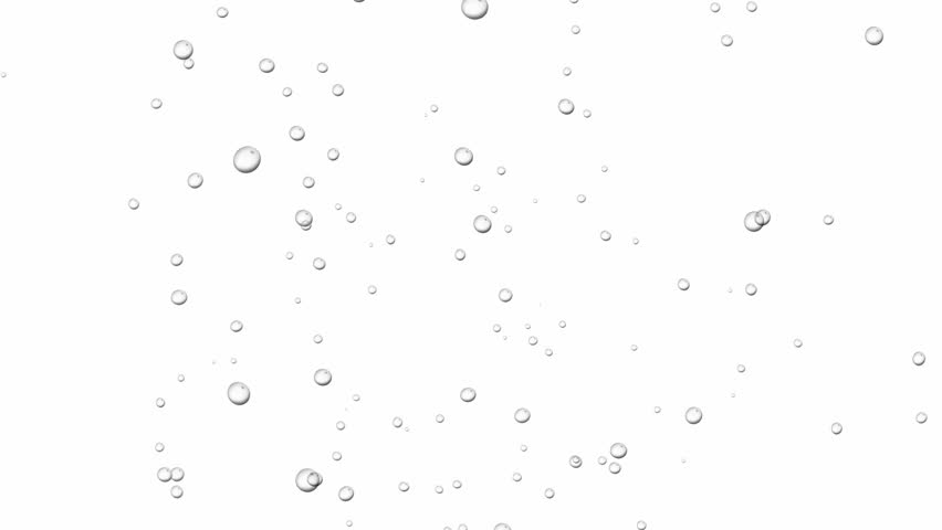Bubbles rising up on white background. 2d animation