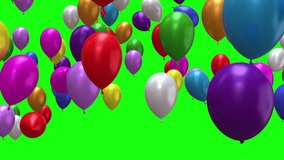 Multi colored helium Balloon,flying from bottom to Top ,4K video Element , Green Screen background - Powered by Shutterstock - Get 15% off with code: PIKWIZARD15