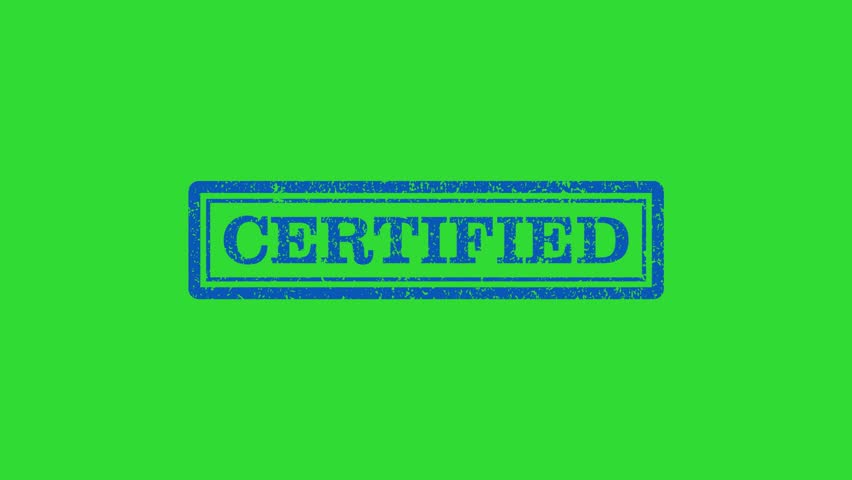 Certified Stamp Animation Green Screen Background 4K Video