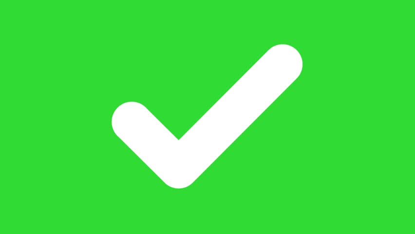 Check Mark Animation Green Screen Background 4K Video