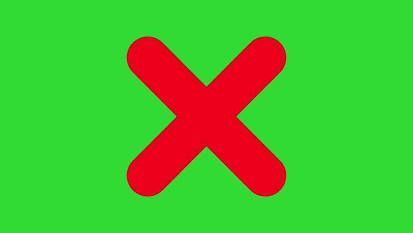 Red Cross Mark Animation Green Screen Background 4K Video