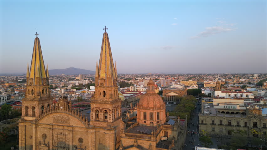 aerial view of Guadalajara Cathedral in Jalisco Mexico ancient temple famous tourist place in the capital city