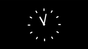 Simple clean animated clock interface with no circle frame, timelapse speeding hands, time passing, moving arrows, 24 hrs. seamless loop nonstop motion graphic on a transparent background - Powered by Shutterstock - Get 15% off with code: PIKWIZARD15