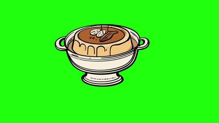 Green screen animated 3D flan icon