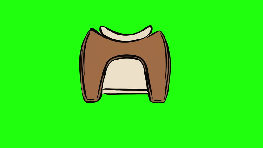 Green screen 3D animated horse saddle icon