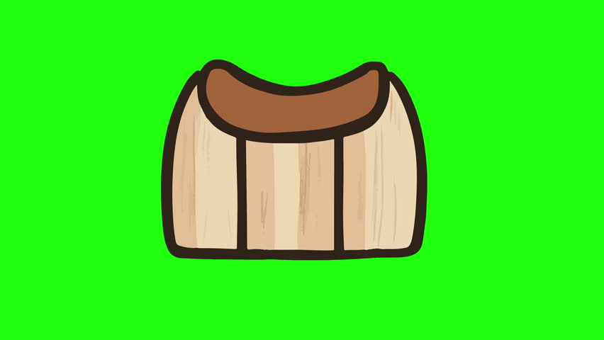 Green screen 3D animated horse saddle icon