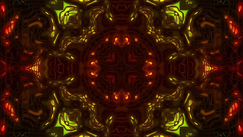 Kaleidoscope Glass Mosaic Pattern Dynamic Motion. Abstract Trendy Video Loop Background.
