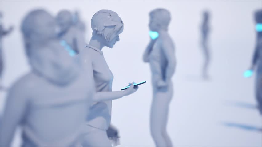 People using their mobile phones, 3D animation