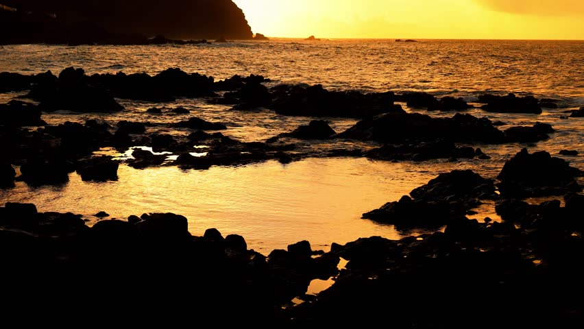 sundown on the coast of tenerife island 4k 25fps video