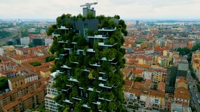 4K Aerial Drone Video of the Bosco Verticale Forest Building in Milan, Italy on a Summer Day - Powered by Shutterstock - Get 15% off with code: PIKWIZARD15