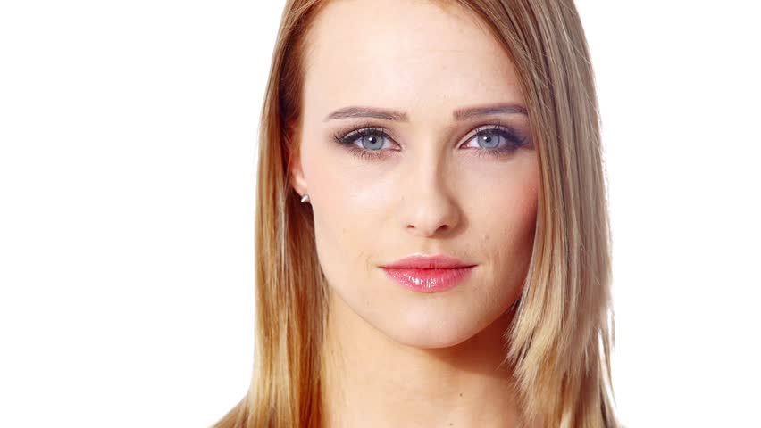 Beautiful Girl With Perfect Smile on White Background
