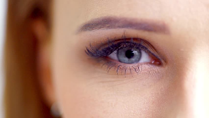 Zoom Shoot of an Eye of Beautiful Girl in Slow Motion
