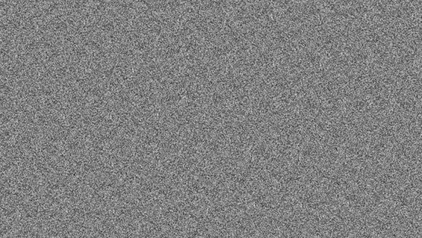 Grainy black and white TV static noise, resembling analog signal interference or no signal screen