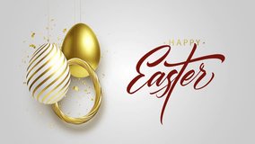 Happy Easter Day with Golden Easter Eggs and Text - Powered by Shutterstock - Get 15% off with code: PIKWIZARD15