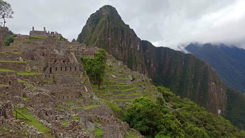 Machu Picchu ancient city view from Huchu
