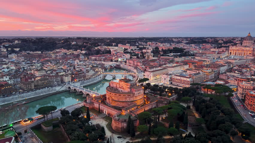 4k Aerial view of the Castel Sant