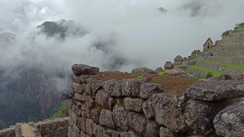Machu Picchu ancient city view from Huchu