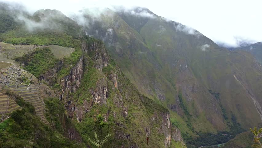 Machu Picchu ancient city view from Huchu