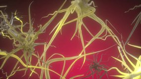 Neurons and Neural Connections 3d loop Render. Neuronal activity in the Brain, Neurogenesis, Neurotransmitters, Electrical Impulses Between Nerve Cells, Synapses, Dendrite, Axon. Neural Networks - Powered by Shutterstock - Get 15% off with code: PIKWIZARD15