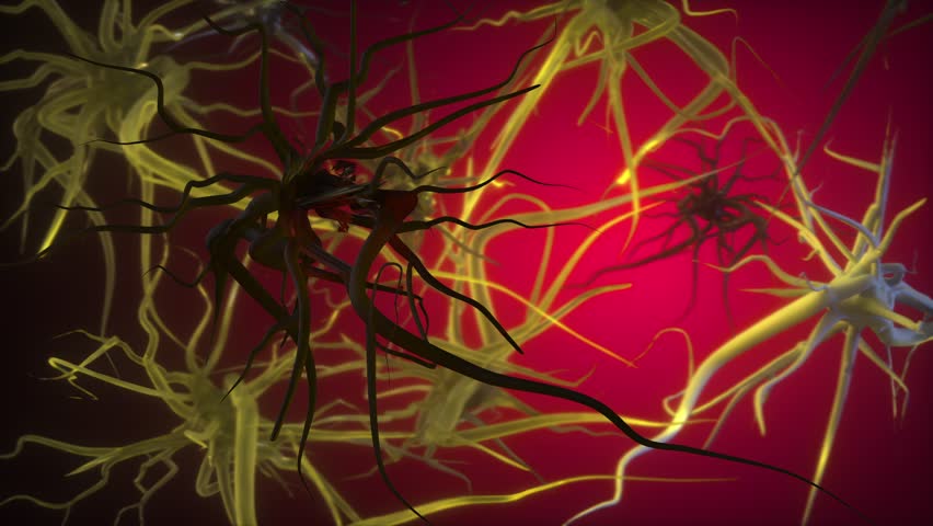 Neuron links damage and destruction 3d render