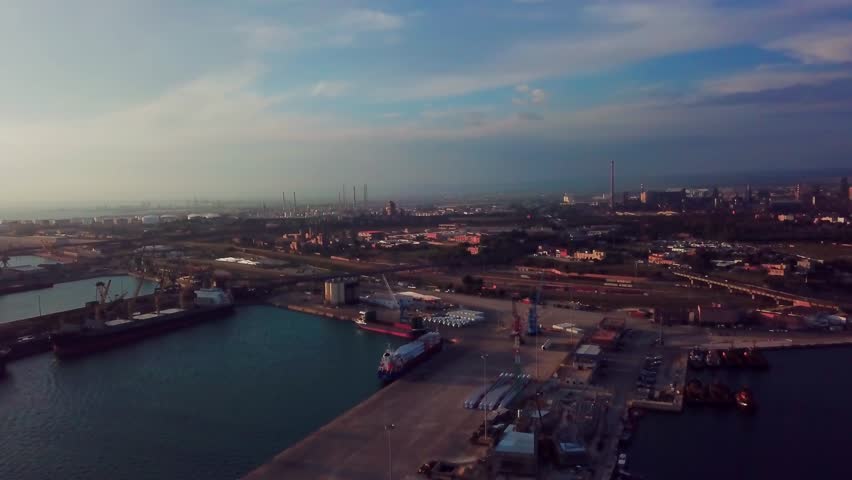 City of Taranto, Italy - Cityscape, City on Water, Industrial Harbor