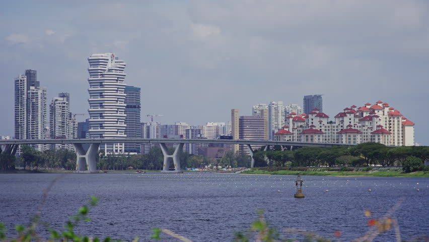 Modern city skyline with waterfront view Singapore