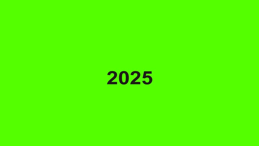 Analog count from 2000 to 2025 digits-numbers on green screen background. Time lapse 2000 - 2025. 4K Happy new year