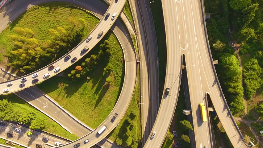 Seattle Freeway Off and On Ramps, Washington State, USA, April 26th 2018