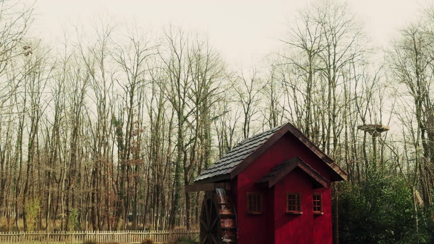 Old Style Watermill near the River in Dreamy Nature