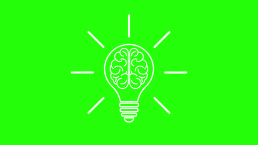 brain light bulb ai animated green screen croma bulb with brain and ai inside 4k looping - Powered by Shutterstock - Get 15% off with code: PIKWIZARD15