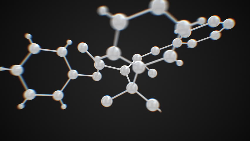 Abstract Molecule Model Growing Zoom Illustration. Beautiful Molecule Structure in Microscope. Molecular Grid Connections Extreme Digital Close-up 3d Animation Background. Atoms Technology Concept 4k.