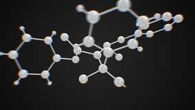 Abstract Molecule Model Growing Zoom Illustration. Beautiful Molecule Structure in Microscope. Molecular Grid Connections Extreme Digital Close-up 3d Animation Background. Atoms Technology Concept 4k. - Powered by Shutterstock - Get 15% off with code: PIKWIZARD15