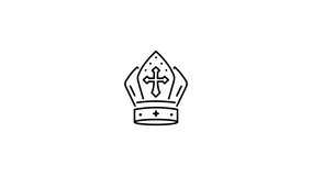 A linear animated icon of bishop mitre  - Powered by Shutterstock - Get 15% off with code: PIKWIZARD15