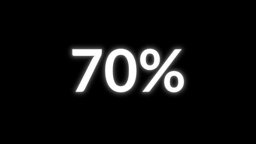 0-100 % neon glowing countdown animation on a black background